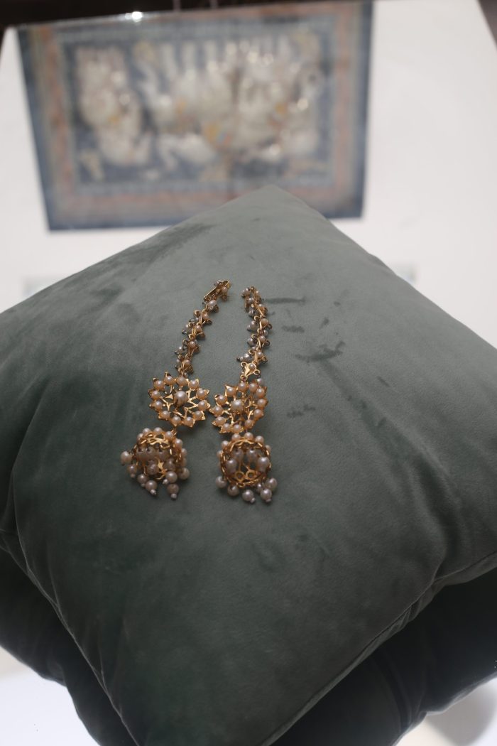 Hyderbadi Choker set with Ruby and pearl - Image 5