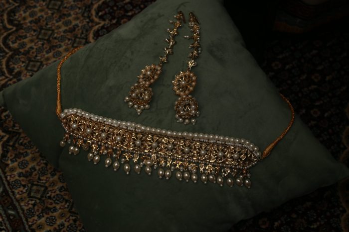 Hyderbadi Choker set with Ruby and pearl - Image 10