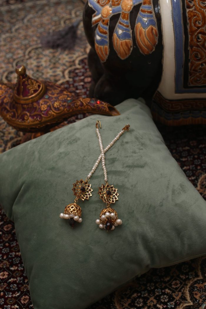 7 layer of pearl set with jhumka - Image 2