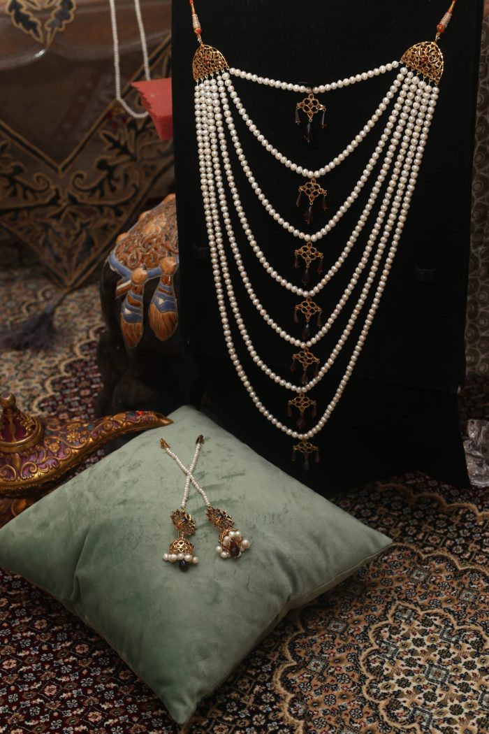 7 layer of pearl set with jhumka