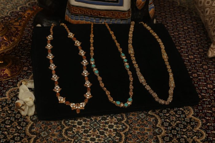 Opal with gold- Long (Hijab) Necklace - Image 2