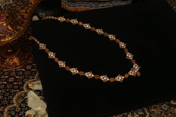 Moonstone with Diamond - Long Necklace