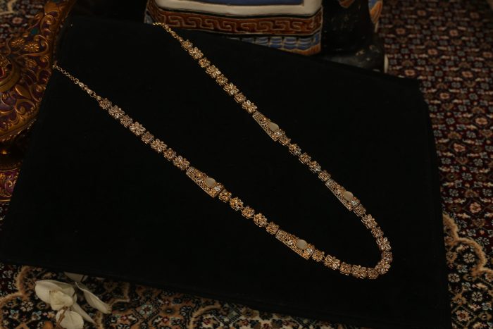 Opal with gold- Long (Hijab) Necklace - Image 3