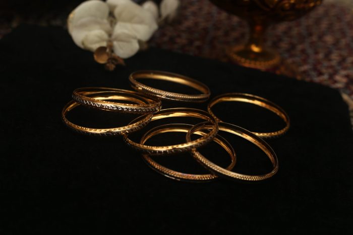 Pure silver bangles with silver and gold - Image 2