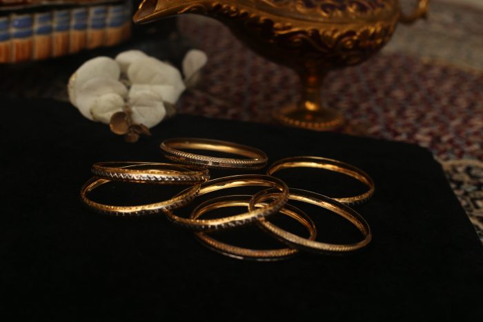 Pure silver bangles with silver and gold - Image 3