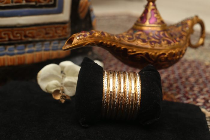 Pure silver bangles with silver and gold