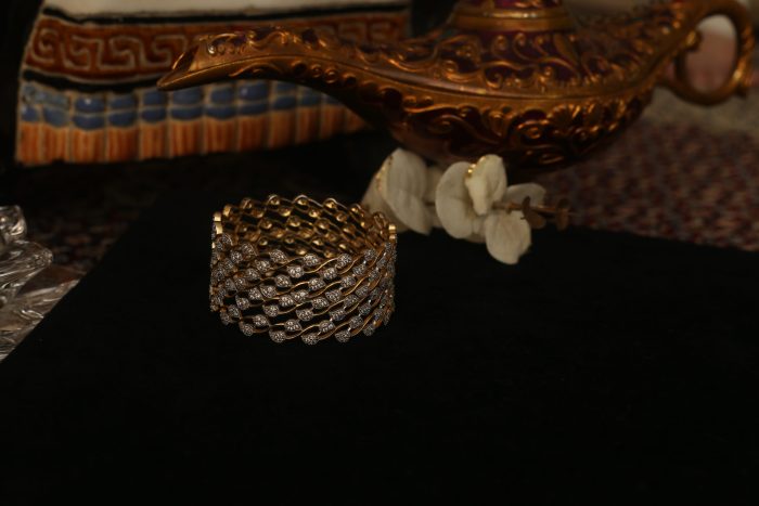 Gold with diamond bangle
