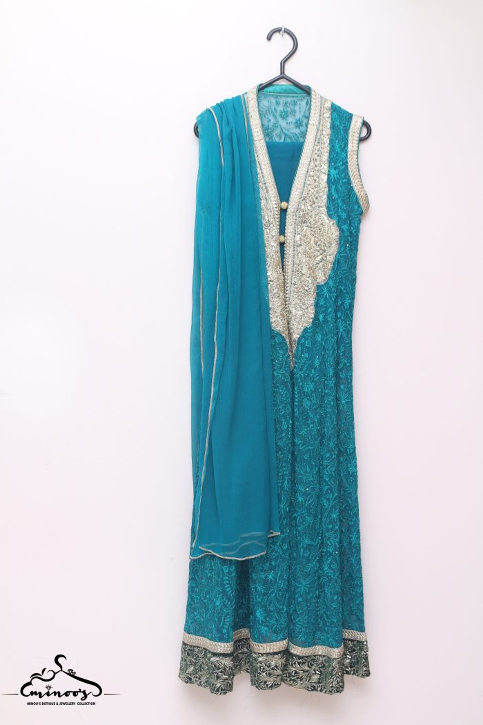 Bareeze Anarkali 4 Piece Set (Coatie, Payjama, Dupatta, Kameez)