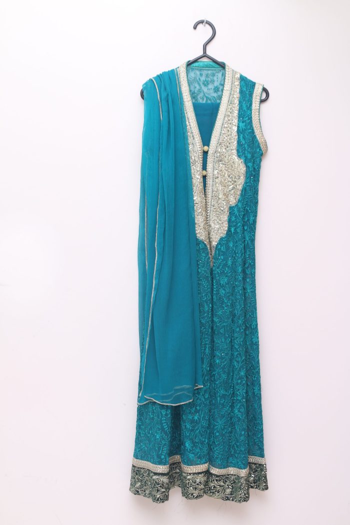 Bareeze Anarkali 4 Piece Set (Coatie, Payjama, Dupatta, Kameez) - Image 2