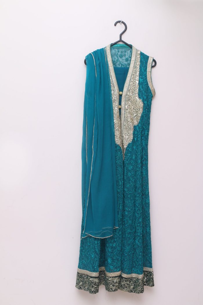 Bareeze Anarkali 4 Piece Set (Coatie, Payjama, Dupatta, Kameez) - Image 3