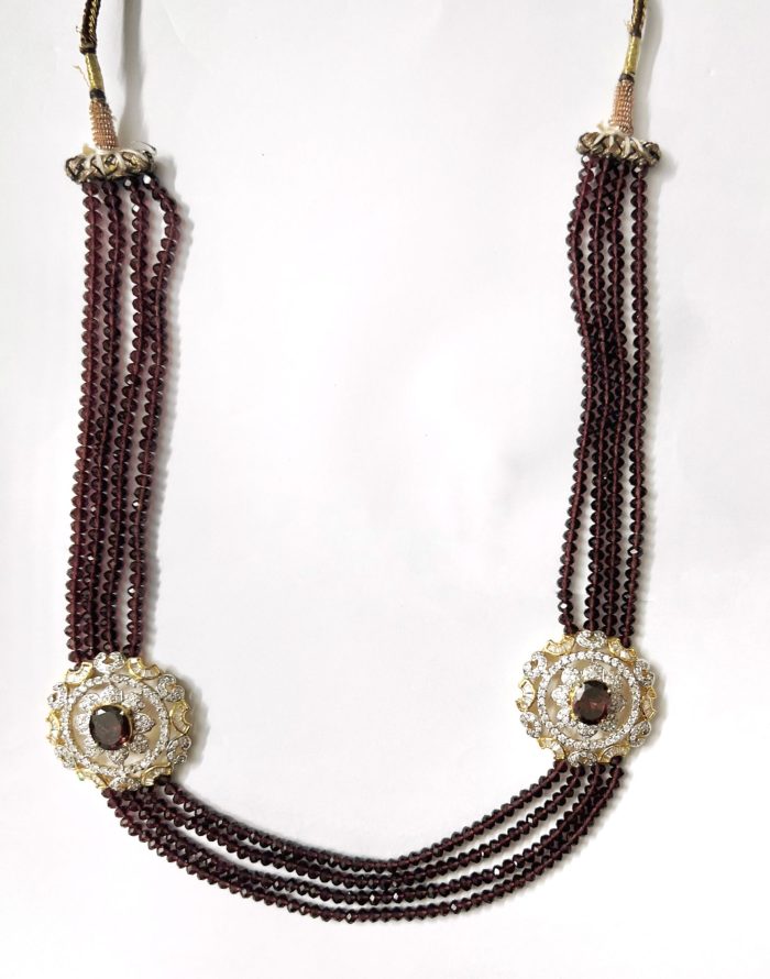 Amethys set with diamond pendant and amethyst 4 strings set with matching earring - Image 7