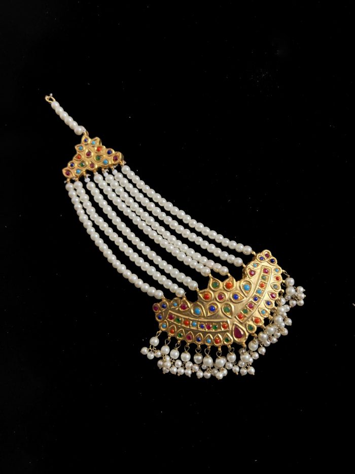 Nauratan Set with matching earrings and matching jhapta - Image 4