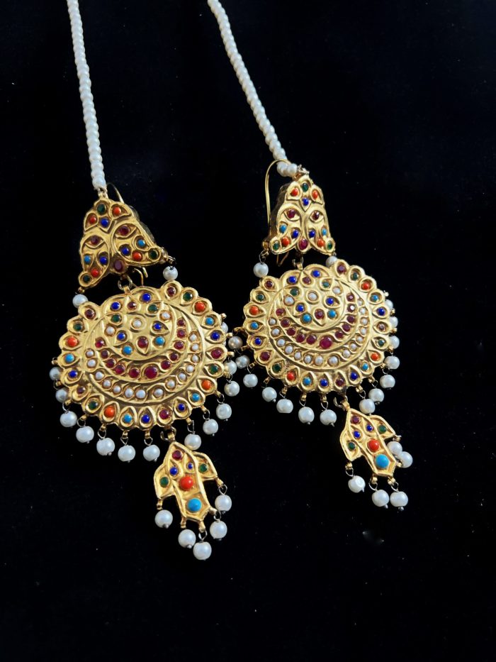 Nauratan Set with matching earrings and matching jhapta - Image 5
