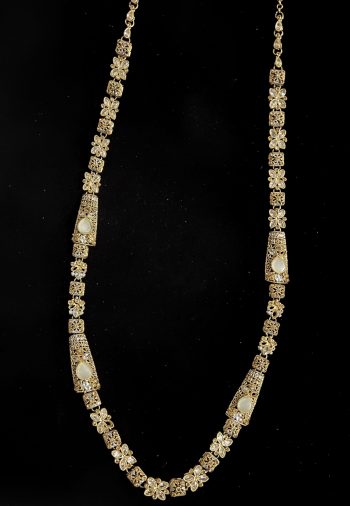 Opal with gold- Long (Hijab) Necklace