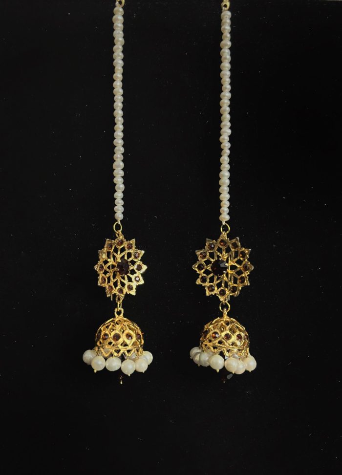 7 layer of pearl set with jhumka - Image 5