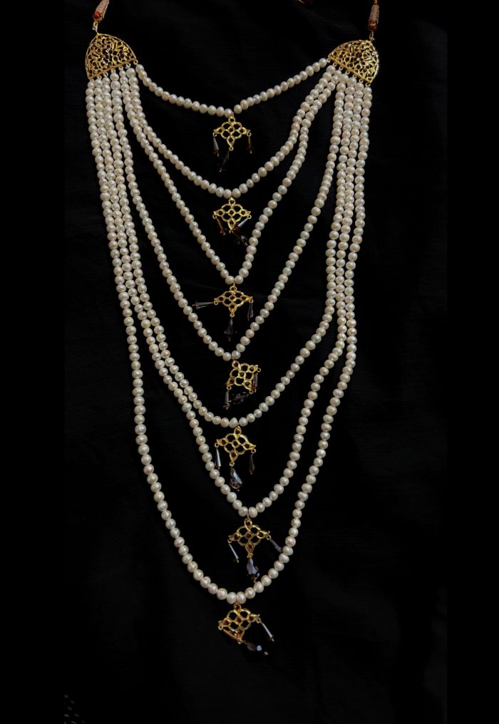 7 layer of pearl set with jhumka - Image 6