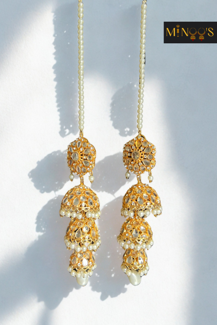 Gold Triple Jhumka - Image 2