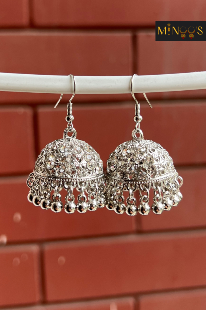 Silver Wash Jhumkas - Image 4