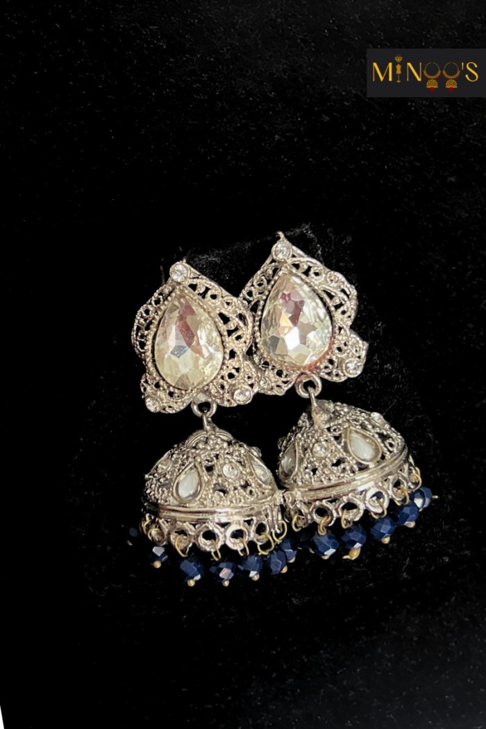 Silver and Blue Jhumka