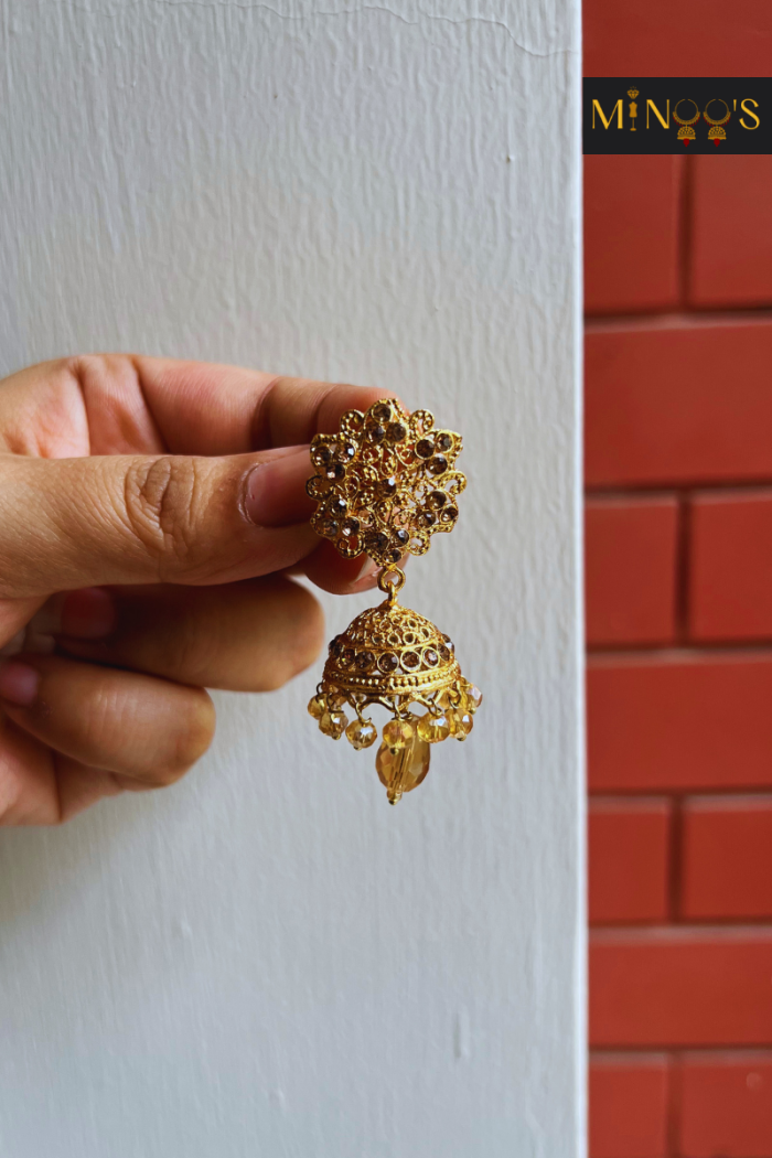 Gold with Pearl Jhumka - Image 3